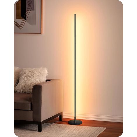 Lampadaire Salon, LED Dimmable, Hauteur Réglable, Noir (1/5)