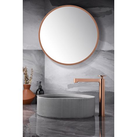 Imex - Grifo Monomando Lavabo Caño Alto Oro Rosa Serie Olimpo (1/2)