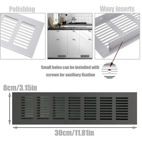 Grille de Ventilation Rectangulaire, Grille D'aération Rectangulaire, Grille D'aération, Grille Ventilation Rectangulaire, Grille d Aeration Rectangulaire pour une Ventilation Idéale 80 × 300mm 2PCS (1/4)