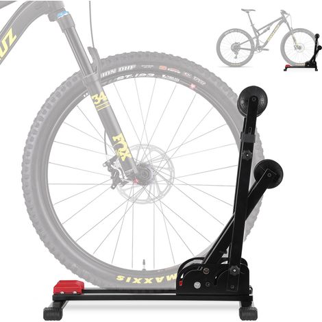 Randaco 1X 3-in-1 Fahrradständer klappbar - vertikal & horizontal - für 24-27,5 Zoll Reifen bis 2,4 Zoll - Schwarz/Rot (1/5)