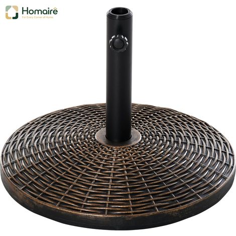HOMAIRE Sonnenschirmständer 25 kg Rattanoptik Korb Antik Bronze