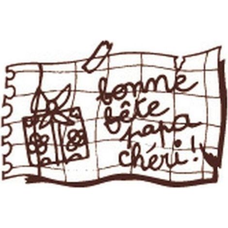 Graine Créative - Tampon en bois Bonne fête papa chéri (1/2)