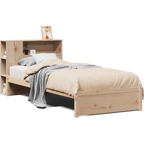 Maison Exclusive - Giroletto con Libreria senza Materasso 75x190 cm in Legno Pino