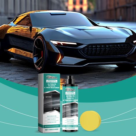 Car plastic refurbishing paste, car paint care, polishing, waxing, paint stain cleaning and repair -- 100g + sponge (1/5)
