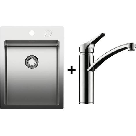Naber Einbaubecken-Set Corno Piu PR2 Edelstahl mit Küchenarmatur Fuoco 1 Chrom Hochdruck (1/3)