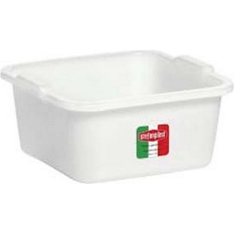 5PZ BACINELLA QUADRA IN POLIETILENE BIANCA - cm.34x34x14 da lt.11