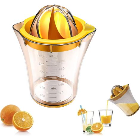 Presse-citron en plastique Presse-oranges professionnel en plastique Presse-agrumes manuel 2 en 1 Alésoir Petit presse-agrumes en plastique avec balance pour oranges citrons et agrumes (1/5)
