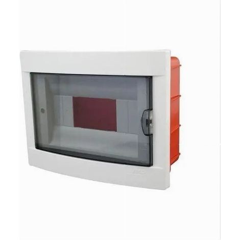 Centralino Quadro Elettrico Da Incasso Parete 8 Moduli Portello Fumè Ip40 Fg14308 (1/5)
