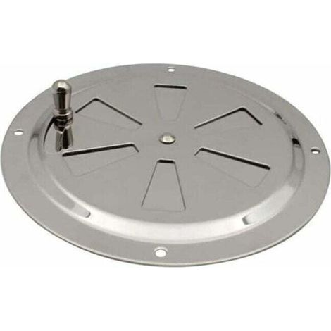 Rundes Lüftungsgitter aus Edelstahl, verstellbares Lüftungsgitter mit Edelstahllamellen für Smoker, Wohnmobile, Häuser und Yachten, Durchmesser 125 mm, 1 Stück
