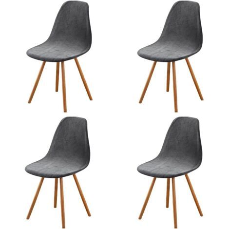 Lot de 4 housses de chaise de salle à manger extensibles grises scandinaves, housses universelles en velours sans accoudoirs pour salon, cuisine, décoration d'intérieur