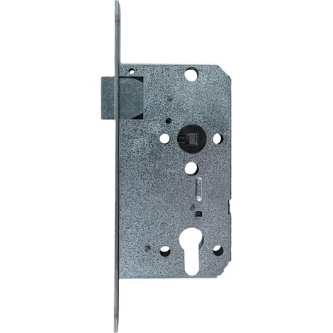serrure à encastrer pour cylindre profilé serrure à cylindre à pêne 2 tours coffre de 55 mm DIN droite platine angulaire - largeur 20 mm (1/4)