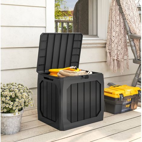 Arcón de jardín 121 L de plástico negro con asas OKWISH (1/5)