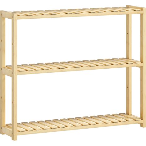 Scaffale per il Bagno 60x15x50 cm 3 Ripiani Regolabili in 5 Posizioni in Bambù (1/5)