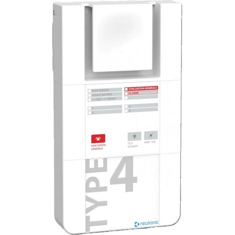 Neutronic – Alarme incendie type 4 secteur 4 boucles G2 – Alimentation 230V – Pose murale – Conforme norme NF S 61-936 – Maintenance FIRELESS