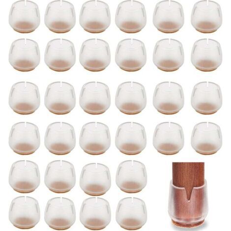 Table Antidérapant Silicone de Chaise Pieds Protecteur Silicone Chaise Casquettes Pieds Anti-Scratches Feet Pads avec Feutre de Chaise Protecteur pour Jambes de Meubles Rondes 24PCs (25-29mm) (1/4)