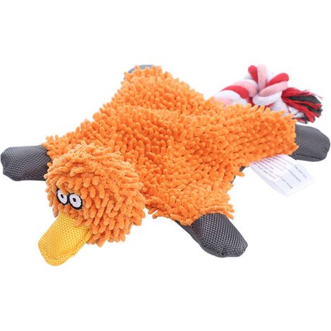 Squeaky toy for small to medium-sized dogs, comes with squeakers, crepe paper, and string to make plush toys more interactive and fun (orange) (1/5)