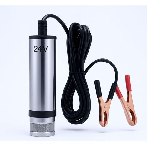DC 24V Pompe de transfert en acier inoxydable, 51mm 40L/min Pompe Submersible Portative de Fluide de Transfert de Carburant Pompe électrique Huile d'eau pour diesel, kérosène (1/5)