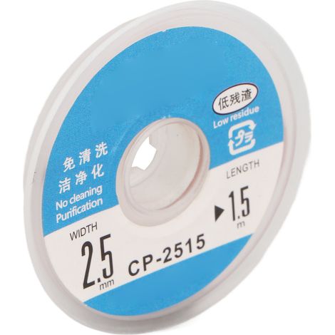 Flexible, rückstandsarme, reinigungsfreie Entlötlitze, 1,5 m lang, für CP 2515 Leiterplatten (1/5)