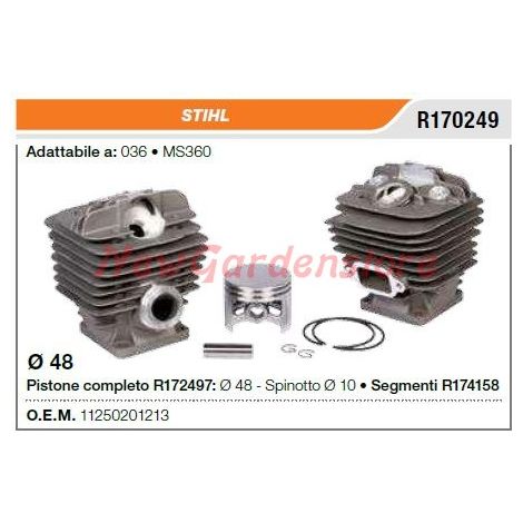 Cilindro pistone segmenti compatibile STIHL motosega MS360 036 1125-020-1213