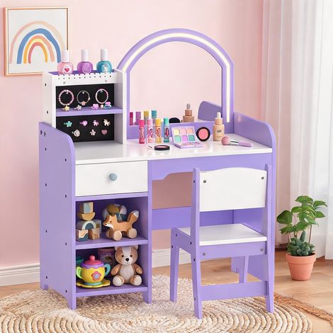 Coiffeuse violet en MDF 80 x 41,5 x 97 cm (1/5)