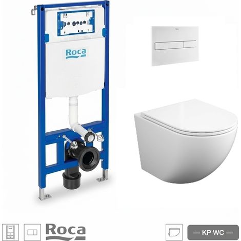 Pack WC bastidor ROCA Duplo One + pulsador PL7 Blanco Mate + WC Koller Pool Round Smart 52 cm Tornado 3.0 Soft-Close (1/5)