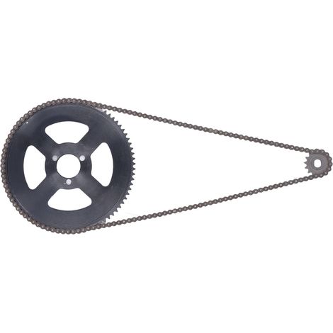 Kit chaîne 25H en acier, pignon avant 10 mm 15 dents, pignon arrière 29 mm 80 dents, chaîne de transmission 146 maillons pour mini-moto, quad et moto cross 47 cc et 49 cc (1/5)