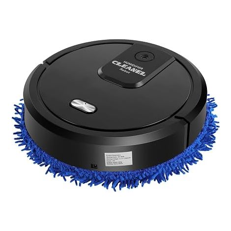 Robot aspirateur avec fonction de nettoyage 2 en 1, aspirateur robot, commande intelligente pour poils d'animaux, sols, sols durs et tapis, noir (1/5)