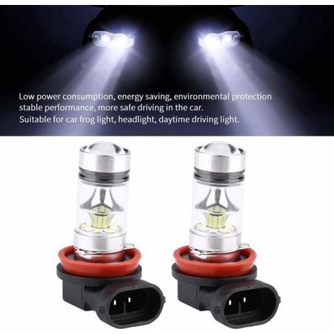 Feu Antibrouillard LED - 6000 K - 100 W - 1800 Lm - Universel Pour Voiture - 2 Pièces (1/5)