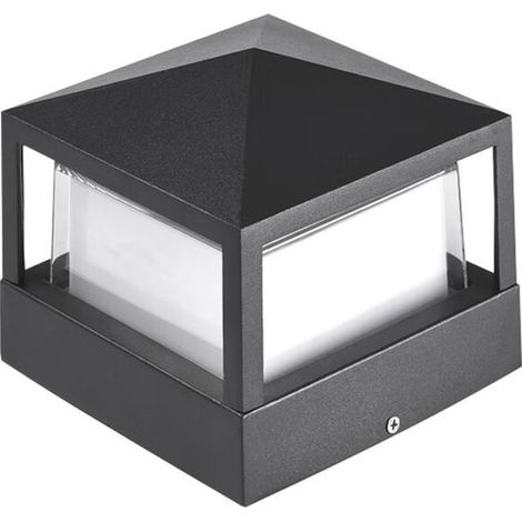Lampe de Poteau Lampe Pilier Portail Lampe D'exterieur lumiere colonne lampe Villa IP65 etanche Aluminium jardin paysage pelouse porte cloture entree lumier, Blanc Froid Classe energetique A++ (1/5)