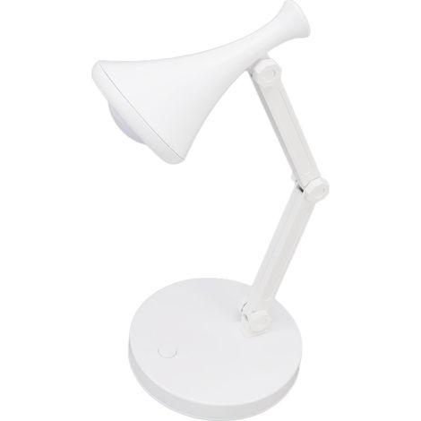 Lampe de bureau LED blanche, luminosité 2 modes, pied réglable, moderne, protectrice pour les yeux, idéale étude et chambre. (1/5)