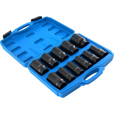 11 Piece 3/4" Drive Impact Socket Set Metric 17-38mm 6 Point CR-V with Case (1/5)