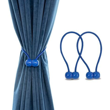 Pince à cordon magnétique, style européen classique, crochet à rideau avec aimant, bleu (1/5)