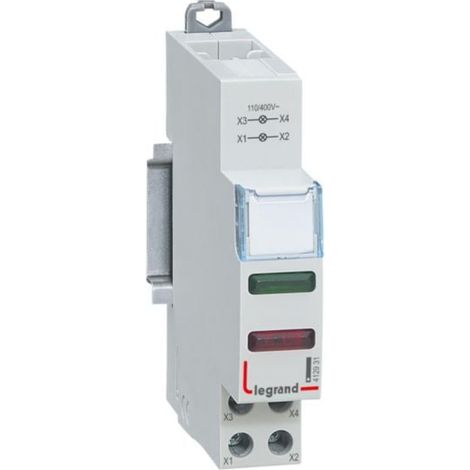 Voyant à LED CX³ double 110V à 400V - vert et rouge - 1 module - 412931 - LEGRAND