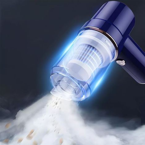 Aspirateur de voiture à haute puissance d'aspiration, rechargeable, portable, mini aspirateur pour la maison et la voiture, utilisable sur surfaces sèches et humides. (1/5)