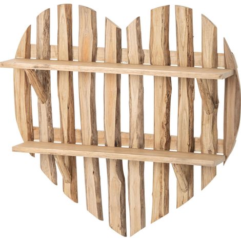 Étagère murale cœur en bois de sapin - Naturel (1/4)
