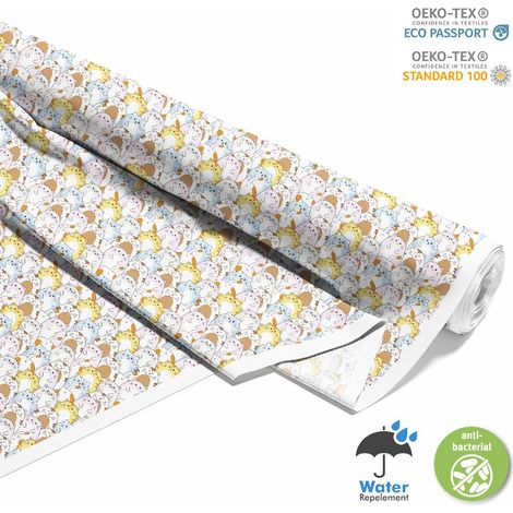 OUTDOOR DEKOSTOFFE OXFORD - Motiv bunte kawaii Katzen