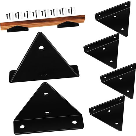 Supports d étagère triangulaires GARVALON en fer forgé noir (1/5)