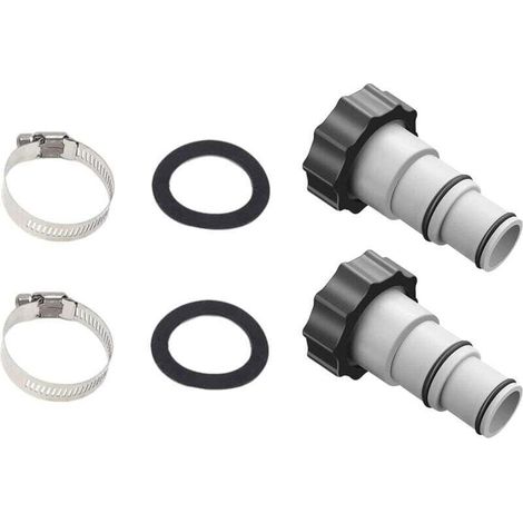 Adaptateur de tuyau de piscine A, XU, Adaptateur de tuyau de piscine, 38 mm et 32 mm de diamètre, Adaptateur A pour piscine, Adaptateur de tuyau pour pompes Raccord de tuyau avec (2 pièces) - (1/4)