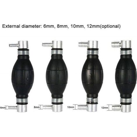 Poire Pompe d'Amorçage Universelle pour Système d’Alimentation Gasoil ou Essence Coudée des Deux Cotés à 90° - Sortie de Étiquette (1/5)