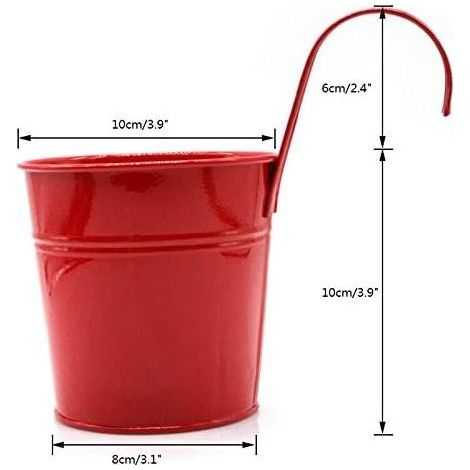 KINGLAKE 10 pièces Pots de Fleurs en métal à Suspendre 10cm, Petit Pot Fleur Suspendre Metal pour intérieur extérieur Balcon clôture - avec Crochet amovibles-10 Couleur (1/4)