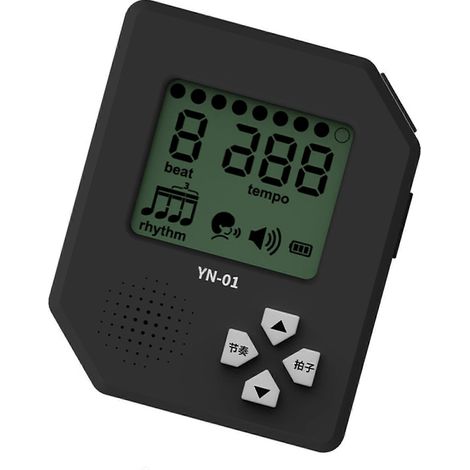 Petit métronome portable rechargeable avec affichage LED et structure en plastique, idéal pour la musique et le sport, noir. (1/5)