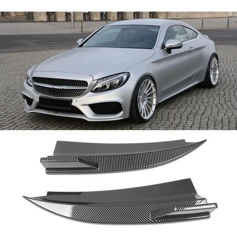 Diffuseur de pare-chocs arrière et séparateurs latéraux (une paire, gauche et droite) pour Mercedes-Benz Classe C Coupé C205 AMG Line C43 C63 2015-2021 (ZST-270) texture fibre de carbone. (1/5)