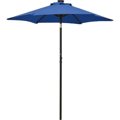 Parasol avec lumières LED Bleu azuré 200x211 Aluminium (1/5)