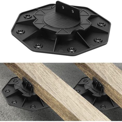 Socle de terrasse réglable, palier de sol réglable en hauteur 18-30 mm - palier de planche - palier de planche de terrasse - bois (1/4)