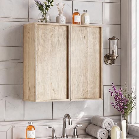 Meuble suspendu de salle de bain 60 x 21,6 x 58 cm en optique (1/5)