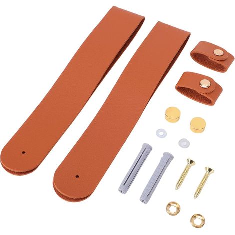 PU Leather Curtain Rod Bracket, Bohemian Wall Hook for Curtain Rod with Screws for Wall Decoration (1/5)