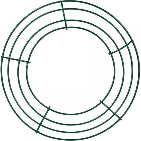 Cadre Pour Couronne - Cadre En Fil Métallique Rond - 30 Cm - Vert Foncé - Pour Décoration Festive Et Artisanale - Lot De 2 (1/5)