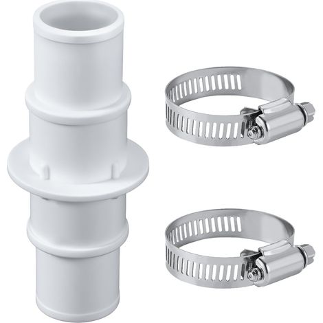 Connecteur de Tuyau de Piscine, avec 2 Pièces Acier Inoxydable Colliers de Serrage 32mm ou 38mm Adaptateur de Tuyau Piscine pour Aspirateur de Piscine Nettoyeurs Tuyaux de Pompe à Filtre (1/5)