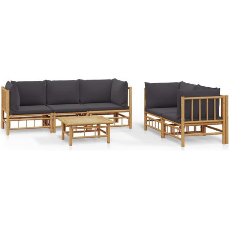 Maison Exclusive - 6-tlg. Garten-Lounge-Set mit Dunkelgrauen Kiss