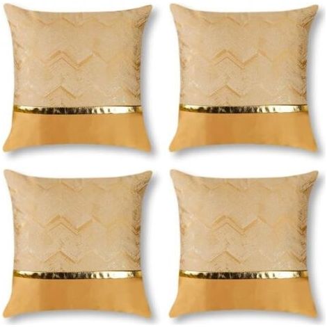 Dekorativer Kissenbezug mit Gold-Heißprägung, moderner dekorativer Kissenbezug 45x45cm, 4er-Set (Gold) (1/5)